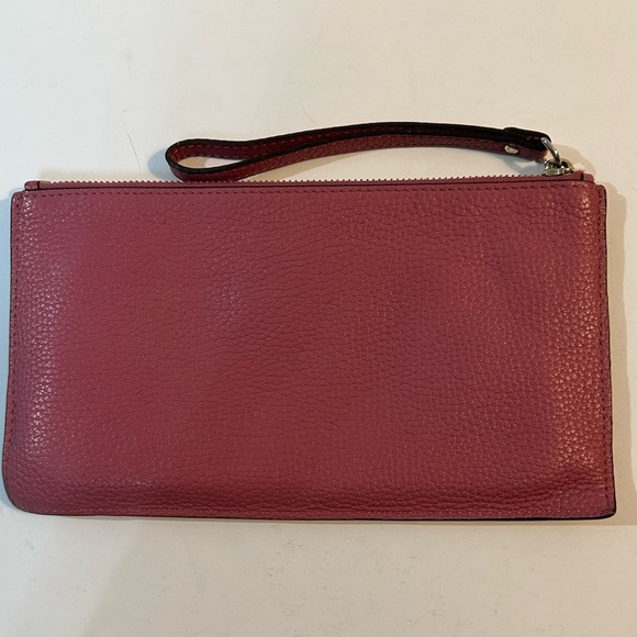 💗💗Michael Kors MK Large Pebbled Pink Leather Clutch Wristlet - Picture 11 of 13